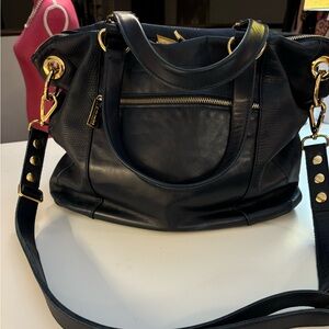 Beautiful, authentic Hammitt Crossbody satchel in navy blue.